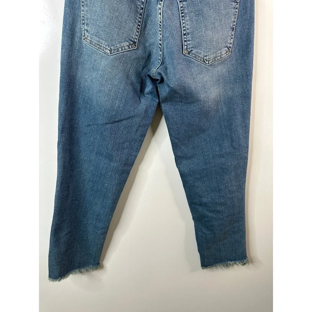 Pilcro Hyphen Pearl Mid-Rise Relaxed Boyfriend Jeans 25 Petite Embellished Crop - Picture 13 of 16